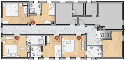 Grundriss Obergeschoss im Falkenhorst